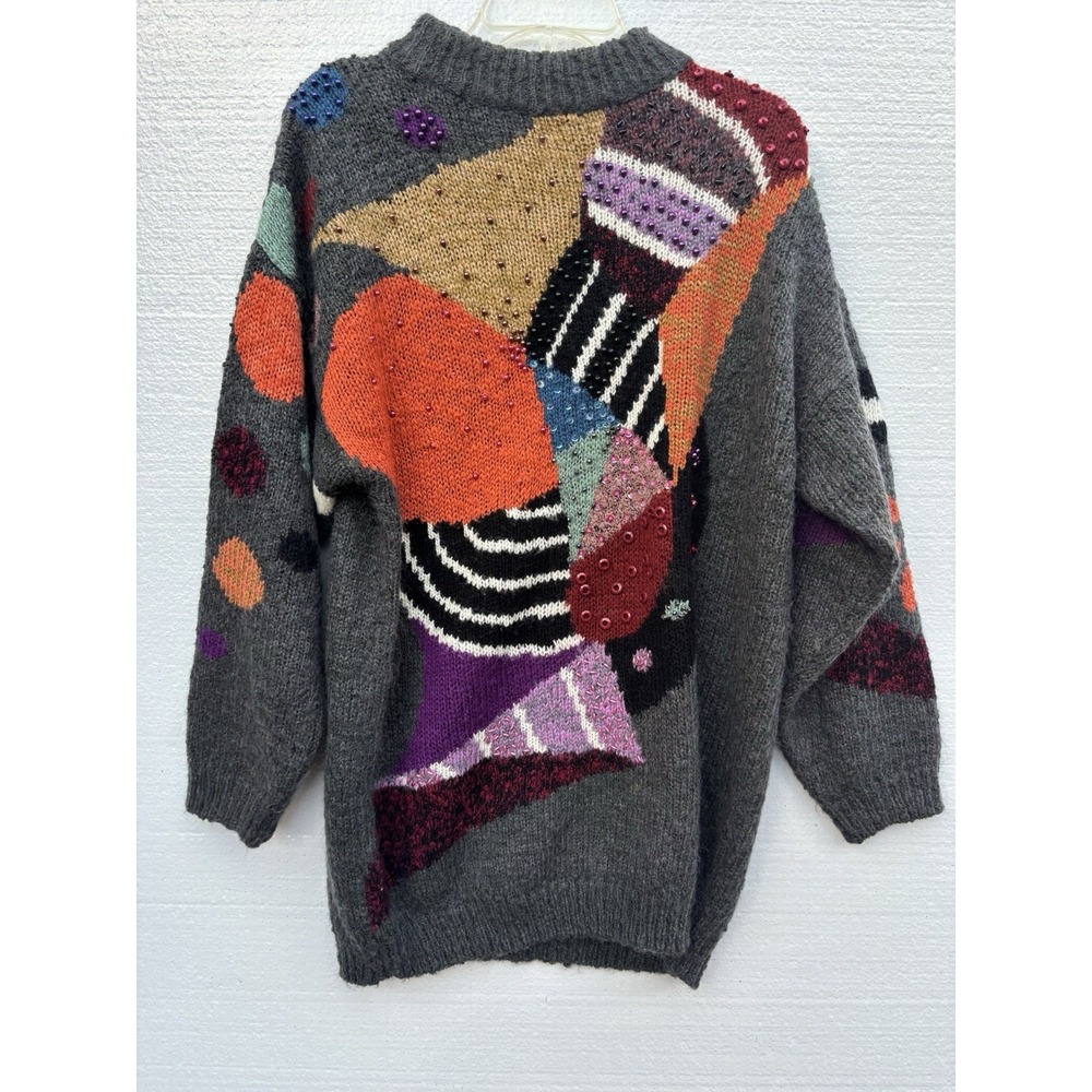 Vintage Mariea Kim Beaded Large Sweater Acrylic & Wool